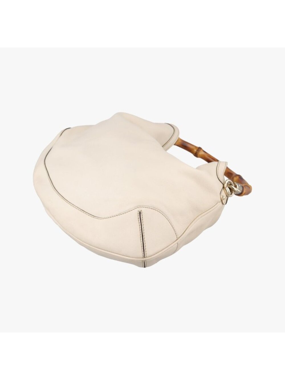 ★SOLD★ Gucci Bamboo White Leather Messenger Bag - Picture 4 of 15